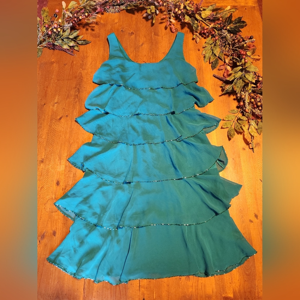 Women's Juniors turquoise party dress